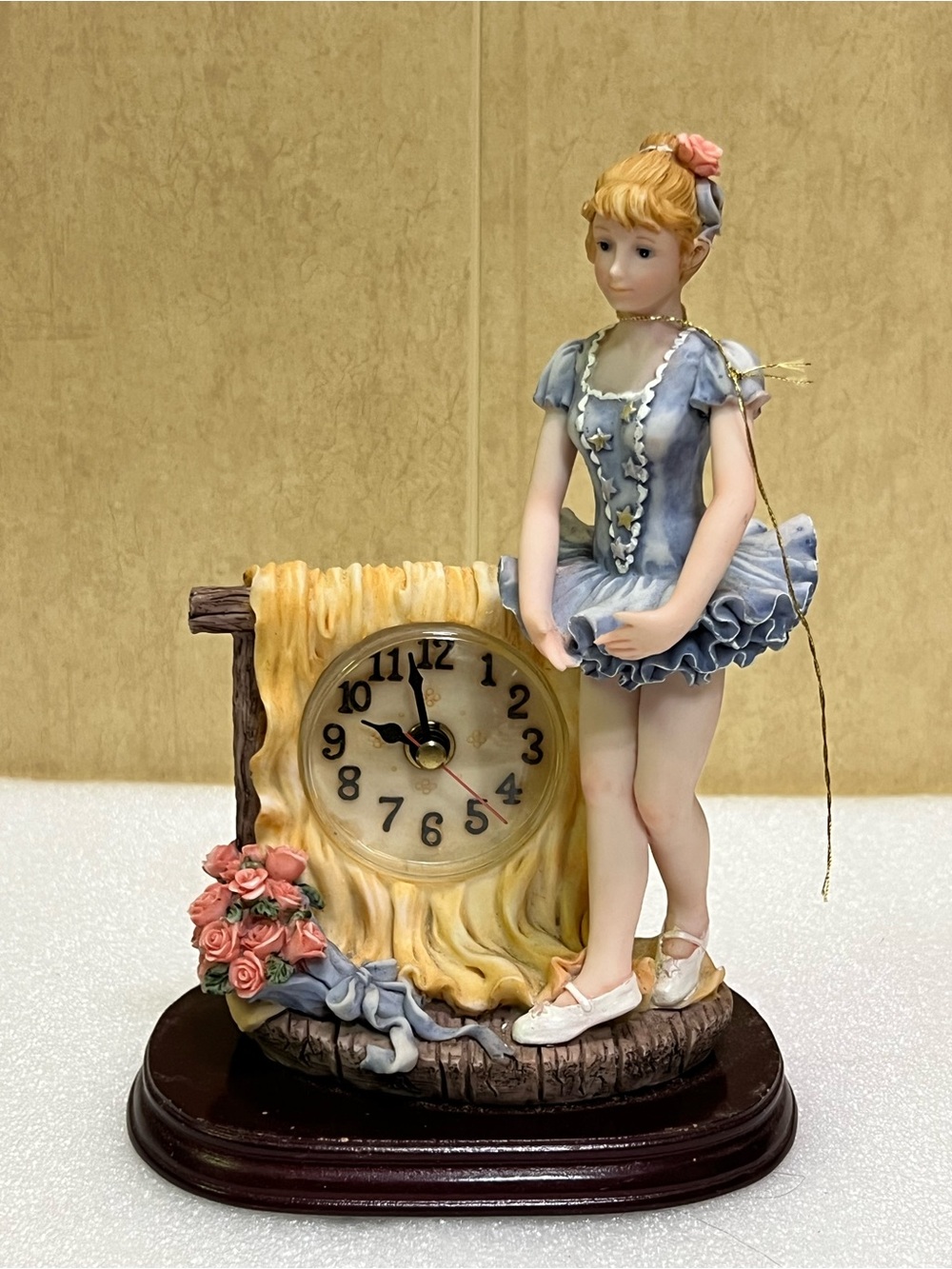 Vintage Montefiori alabaster ballerina clock
